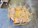 Wood Table & Chairs Set. 1 Lot = 8 pieces 
